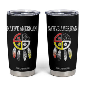 Native American Tumbler Cup Medicine Wheel Dreamcatcher Spirit Animal Paws TS11 Black Print Your Wear