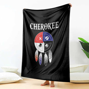Cherokee Throw Blanket Native American Tribes Medicine Wheel Dreamcatcher Spirit Animal Paws TS11 Print Your Wear