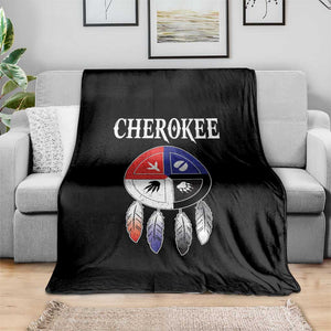 Cherokee Throw Blanket Native American Tribes Medicine Wheel Dreamcatcher Spirit Animal Paws TS11 Print Your Wear