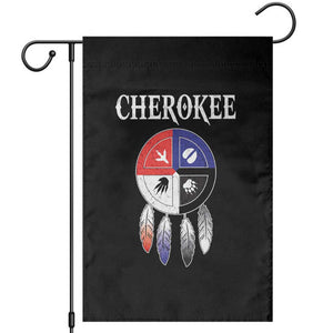 Cherokee Garden Flag Native American Tribes Medicine Wheel Dreamcatcher Spirit Animal Paws TS11 Black Print Your Wear