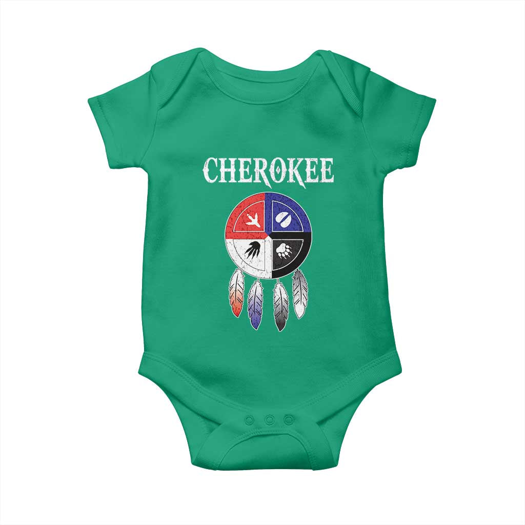 Cherokee Baby Onesie Native American Tribes Medicine Wheel Dreamcatcher Spirit Animal Paws TS11 Irish Green Print Your Wear