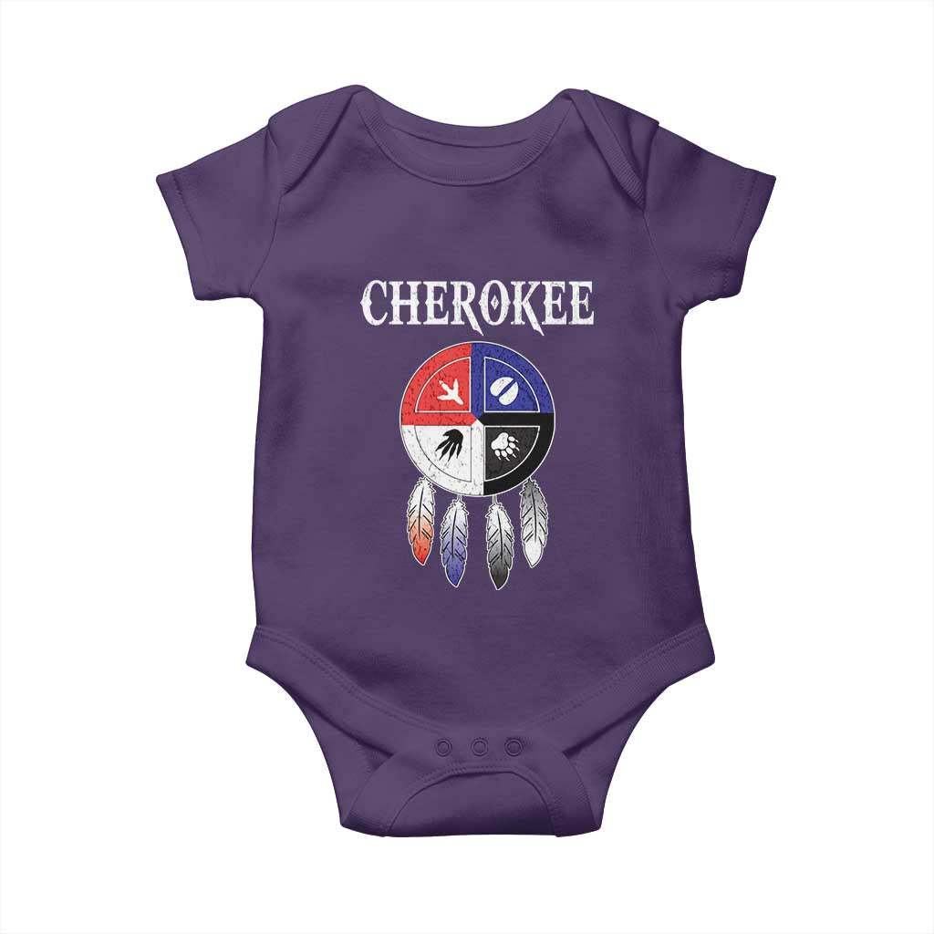 Cherokee Baby Onesie Native American Tribes Medicine Wheel Dreamcatcher Spirit Animal Paws TS11 Purple Print Your Wear