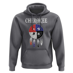 Cherokee Hoodie Native American Tribes Medicine Wheel Dreamcatcher Spirit Animal Paws TS11 Charcoal Print Your Wear