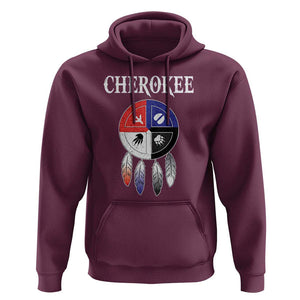 Cherokee Hoodie Native American Tribes Medicine Wheel Dreamcatcher Spirit Animal Paws TS11 Maroon Print Your Wear