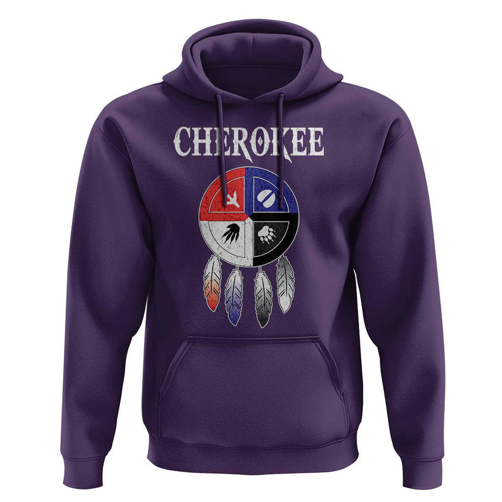Cherokee Hoodie Native American Tribes Medicine Wheel Dreamcatcher Spirit Animal Paws TS11 Purple Print Your Wear