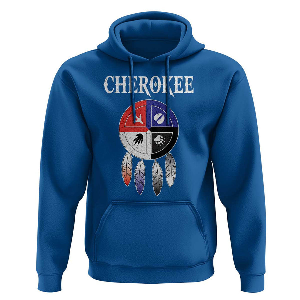 Cherokee Hoodie Native American Tribes Medicine Wheel Dreamcatcher Spirit Animal Paws TS11 Royal Blue Print Your Wear
