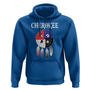 Cherokee Hoodie Native American Tribes Medicine Wheel Dreamcatcher Spirit Animal Paws TS11 Royal Blue Print Your Wear