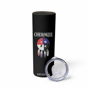 Cherokee Skinny Tumbler Native American Tribes Medicine Wheel Dreamcatcher Spirit Animal Paws TS11 Print Your Wear