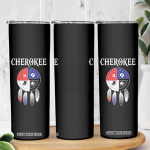 Cherokee Skinny Tumbler Native American Tribes Medicine Wheel Dreamcatcher Spirit Animal Paws TS11 Print Your Wear