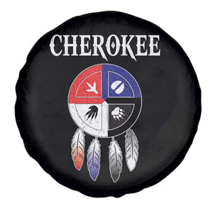 Cherokee Spare Tire Cover Native American Tribes Medicine Wheel Dreamcatcher Spirit Animal Paws TS11 Print Your Wear