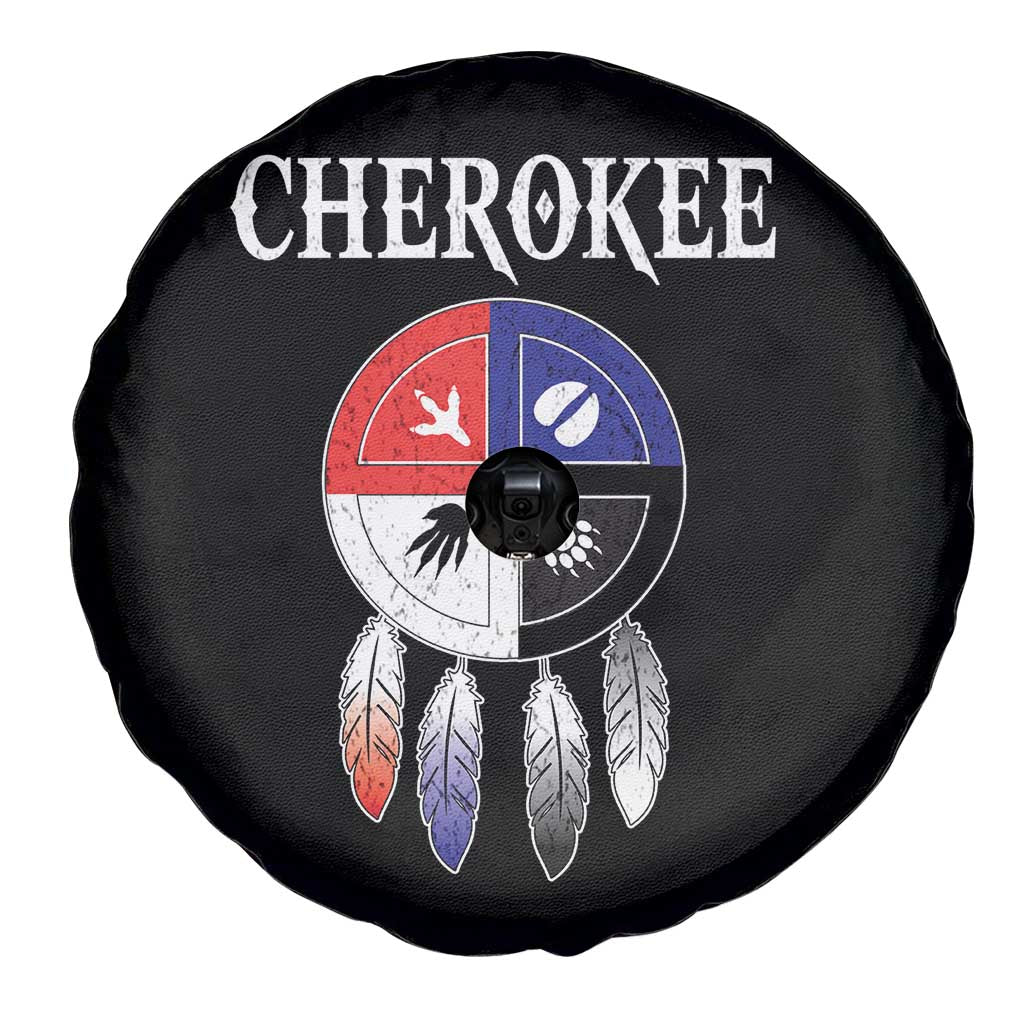 Cherokee Spare Tire Cover Native American Tribes Medicine Wheel Dreamcatcher Spirit Animal Paws TS11 Print Your Wear