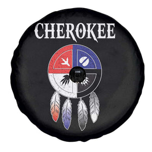 Cherokee Spare Tire Cover Native American Tribes Medicine Wheel Dreamcatcher Spirit Animal Paws TS11 Print Your Wear