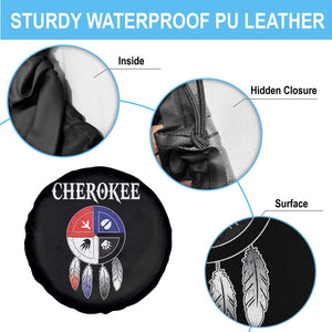 Cherokee Spare Tire Cover Native American Tribes Medicine Wheel Dreamcatcher Spirit Animal Paws TS11 Print Your Wear