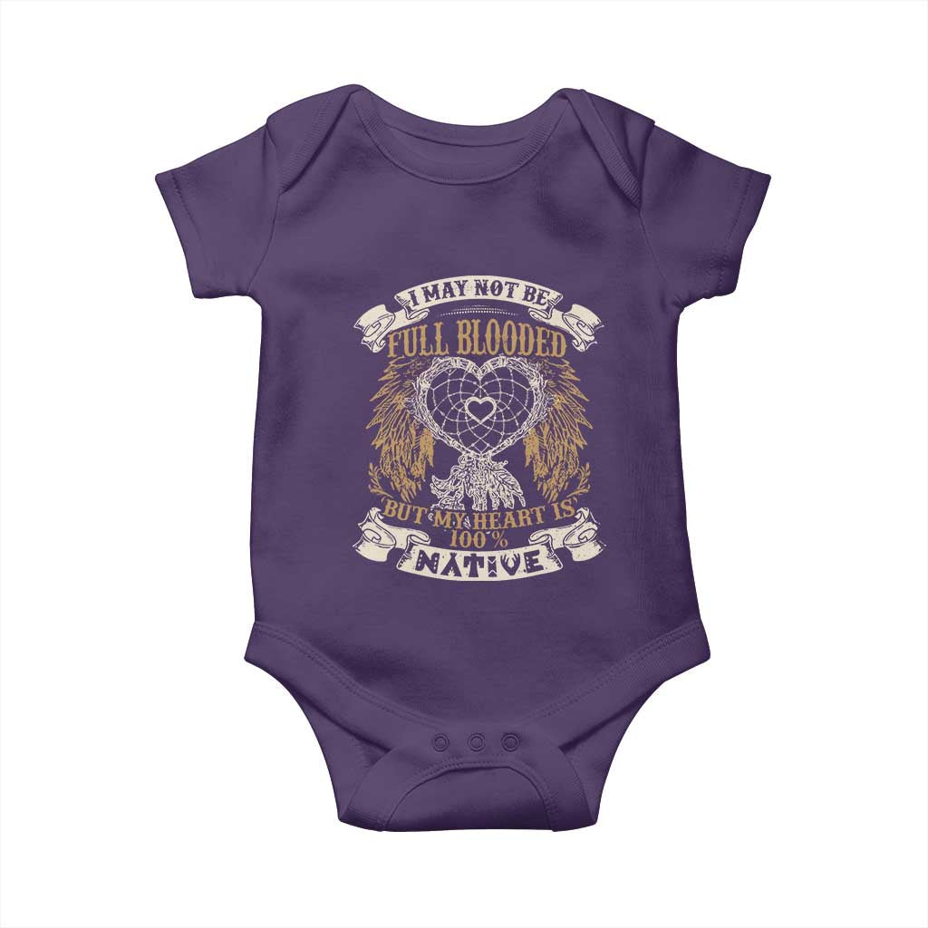 Native American Baby Onesie I May Not Be Full Blooded But My Heart Is 100% Native Dreamcatcher TS11 Purple Print Your Wear