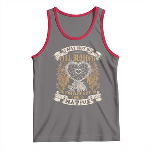 Native American Tank Top I May Not Be Full Blooded But My Heart Is 100% Native Dreamcatcher TS11 Deep Heather Red Print Your Wear