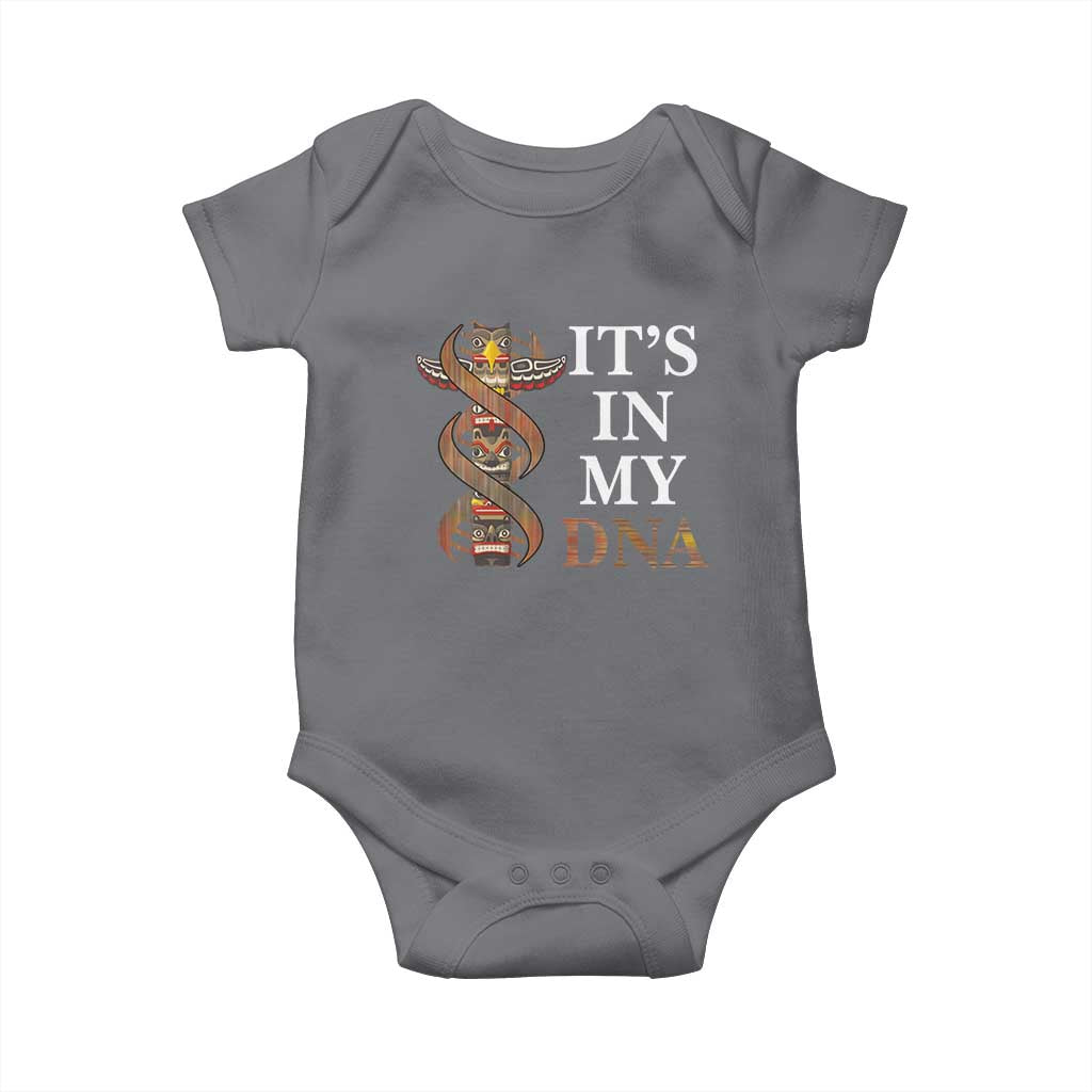 Native American Baby Onesie It's In My DNA Totem Indigenous USA TS11 Charcoal Print Your Wear