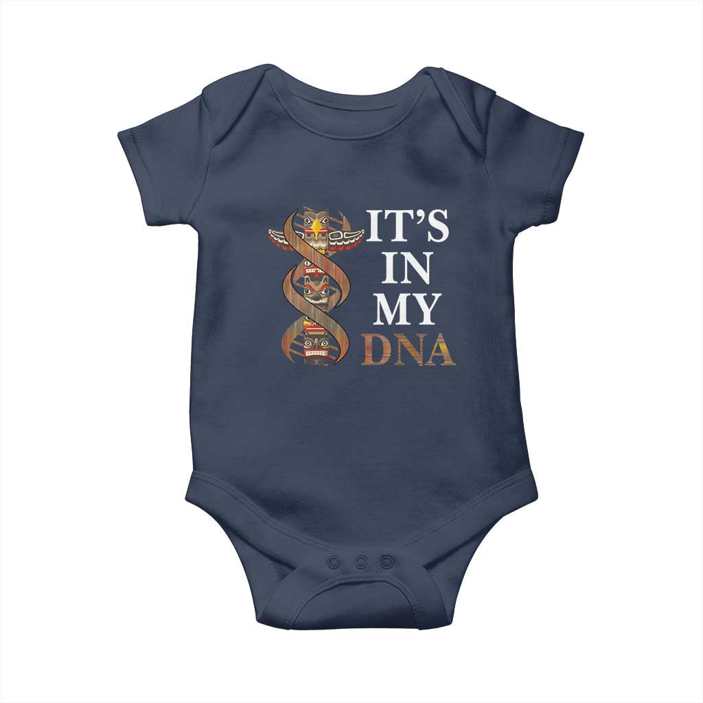 Native American Baby Onesie It's In My DNA Totem Indigenous USA TS11 Navy Print Your Wear