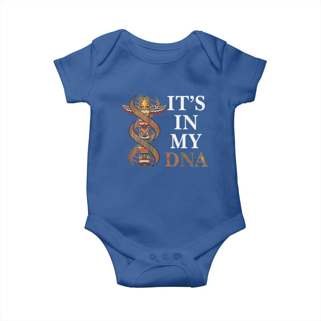 Native American Baby Onesie It's In My DNA Totem Indigenous USA TS11 Royal Blue Print Your Wear