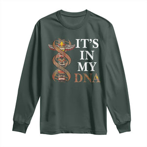 Native American Long Sleeve Shirt It's In My DNA Totem Indigenous USA TS11 Dark Forest Green Print Your Wear