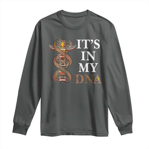 Native American Long Sleeve Shirt It's In My DNA Totem Indigenous USA TS11 Dark Heather Print Your Wear