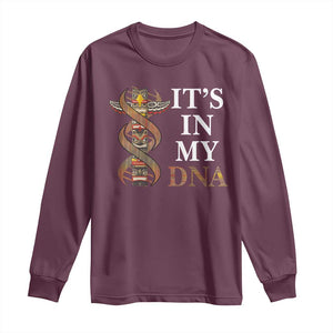 Native American Long Sleeve Shirt It's In My DNA Totem Indigenous USA TS11 Maroon Print Your Wear