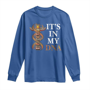 Native American Long Sleeve Shirt It's In My DNA Totem Indigenous USA TS11 Royal Blue Print Your Wear