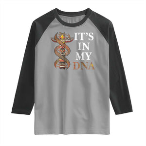 Native American Raglan Shirt It's In My DNA Totem Indigenous USA TS11 Sport Gray Black Print Your Wear