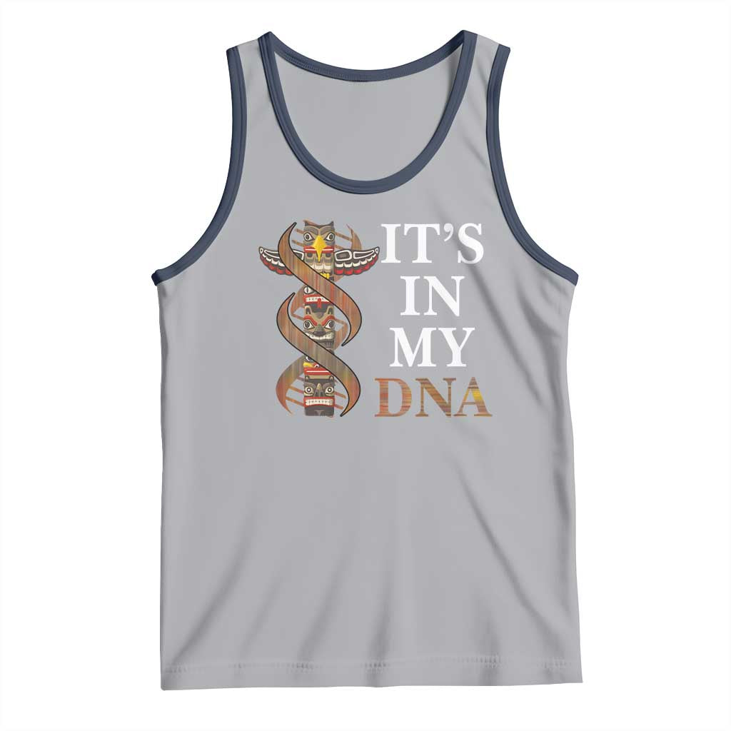 Native American Tank Top It's In My DNA Totem Indigenous USA TS11 Athletic Heather Navy Print Your Wear