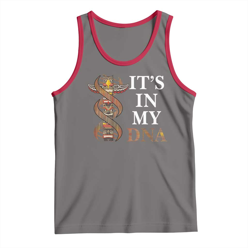 Native American Tank Top It's In My DNA Totem Indigenous USA TS11 Deep Heather Red Print Your Wear