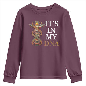 Native American Youth Sweatshirt It's In My DNA Totem Indigenous USA TS11 Maroon Print Your Wear