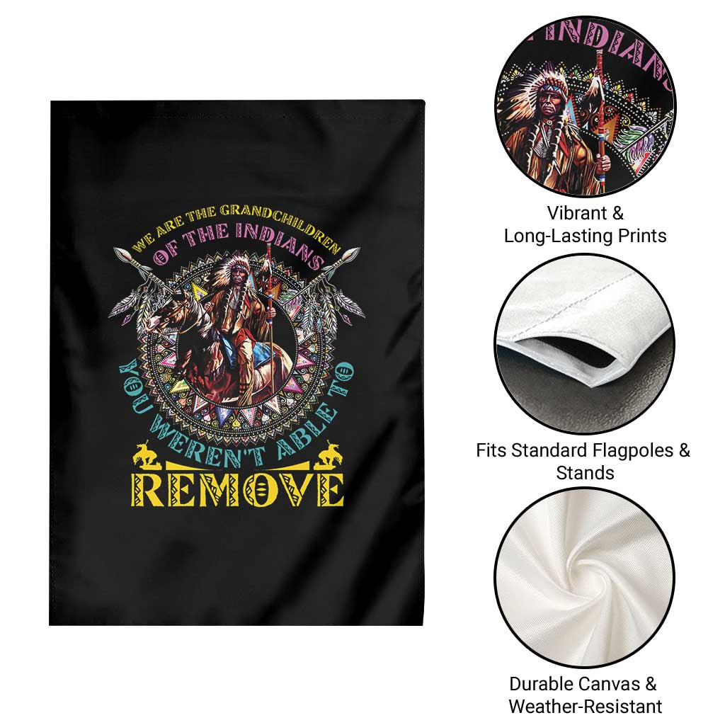 Native American Garden Flag We Are The Grandchildren Of The Indians Indigenous Warrior TS11 Print Your Wear