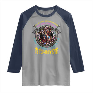 Native American Raglan Shirt We Are The Grandchildren Of The Indians Indigenous Warrior TS11 Sport Gray Navy Print Your Wear