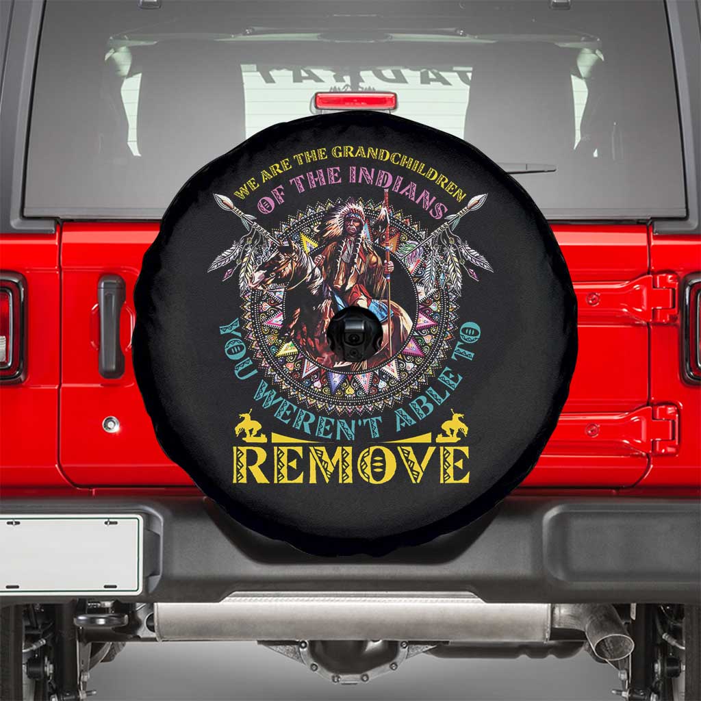 Native American Spare Tire Cover We Are The Grandchildren Of The Indians Indigenous Warrior TS11 Black Print Your Wear