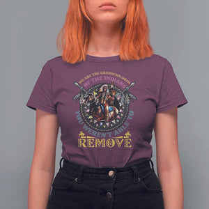 Native American T Shirt For Women We Are The Grandchildren Of The Indians Indigenous Warrior TS11 Maroon Print Your Wear