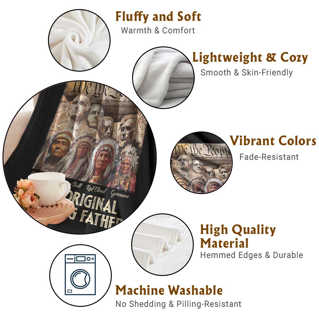 Native American Throw Blanket The Original Founding Fathers We The People Indian Tribe Chief TS11 Print Your Wear