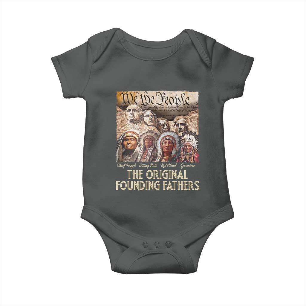Native American Baby Onesie The Original Founding Fathers We The People Indian Tribe Chief TS11 Dark Heather Print Your Wear