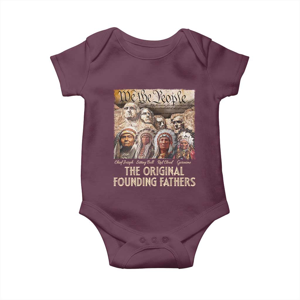 Native American Baby Onesie The Original Founding Fathers We The People Indian Tribe Chief TS11 Maroon Print Your Wear