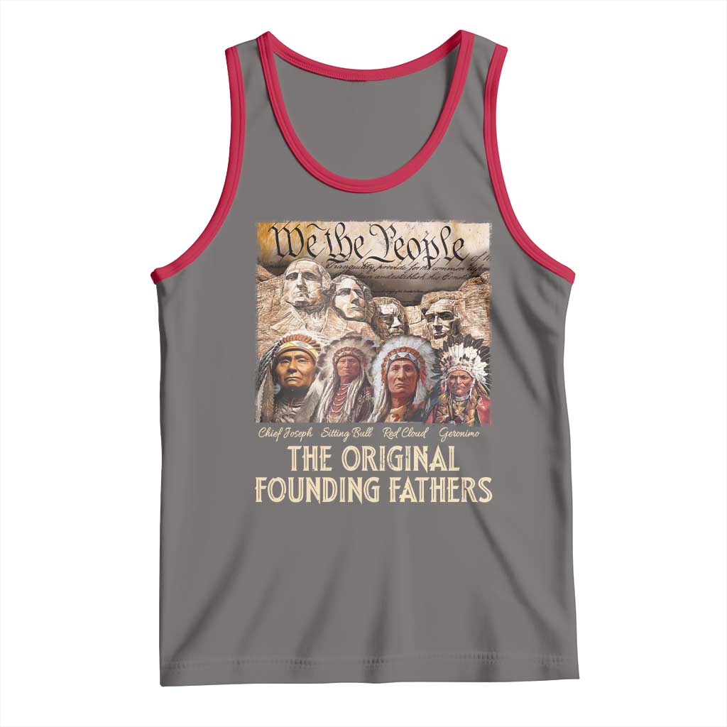 Native American Tank Top The Original Founding Fathers We The People Indian Tribe Chief TS11 Deep Heather Red Print Your Wear