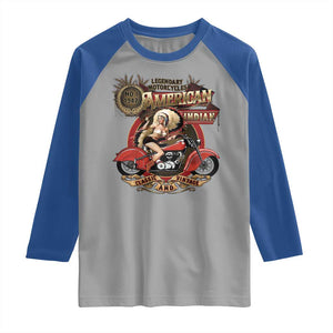 Native American Rider Raglan Shirt American Indian Legendary Motorcycle Vintage Pin Up Girl TS11 Sport Gray Royal Print Your Wear