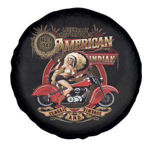 Native American Rider Spare Tire Cover American Indian Legendary Motorcycle Vintage Pin Up Girl TS11 Print Your Wear