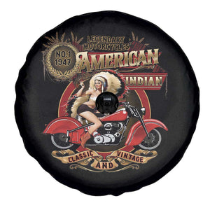 Native American Rider Spare Tire Cover American Indian Legendary Motorcycle Vintage Pin Up Girl TS11 Print Your Wear