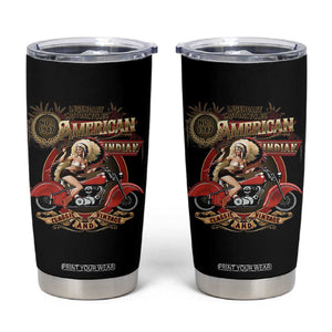 Native American Rider Tumbler Cup American Indian Legendary Motorcycle Vintage Pin Up Girl TS11 Black Print Your Wear