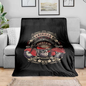 Native American Rider Throw Blanket American Indian Legendary Motorcycle Vintage Biker TS11 Print Your Wear