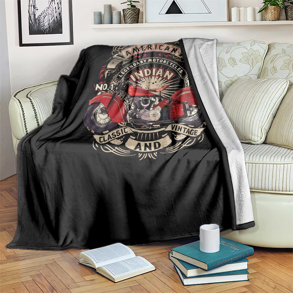 Native American Rider Throw Blanket American Indian Legendary Motorcycle Vintage Biker TS11 Print Your Wear
