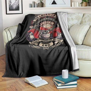 Native American Rider Throw Blanket American Indian Legendary Motorcycle Vintage Biker TS11 Print Your Wear