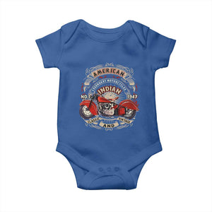 Native American Rider Baby Onesie American Indian Legendary Motorcycle Vintage Biker TS11 Royal Blue Print Your Wear