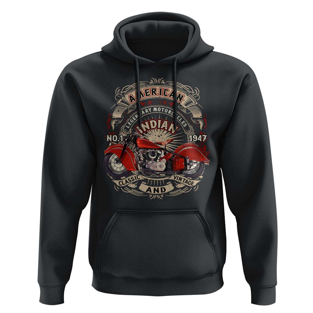 Native American Rider Hoodie American Indian Legendary Motorcycle Vintage Biker TS11 Black Print Your Wear