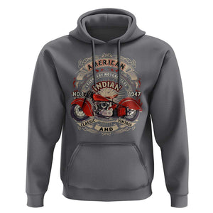 Native American Rider Hoodie American Indian Legendary Motorcycle Vintage Biker TS11 Charcoal Print Your Wear