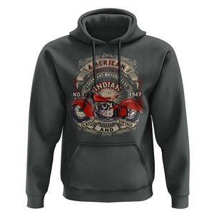 Native American Rider Hoodie American Indian Legendary Motorcycle Vintage Biker TS11 Dark Heather Print Your Wear