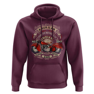 Native American Rider Hoodie American Indian Legendary Motorcycle Vintage Biker TS11 Maroon Print Your Wear